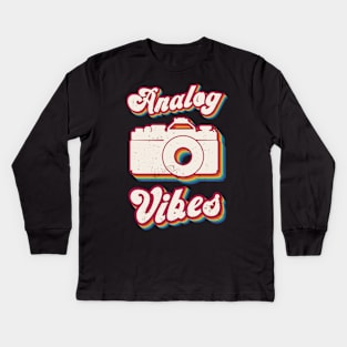 Retro Photographer Vintage Analog Vibes Kids Long Sleeve T-Shirt